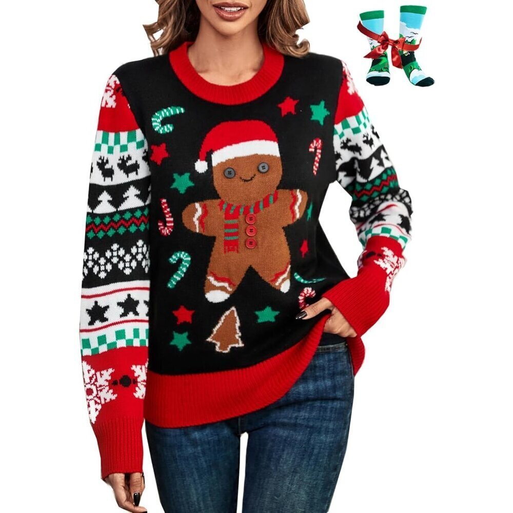Christmas Sweater for Women Knit Ugly Holiday Family Matching Outfit